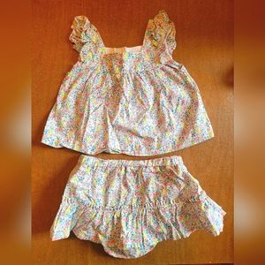 GAP ditsy floral summer 3 piece outfit 12-18months
